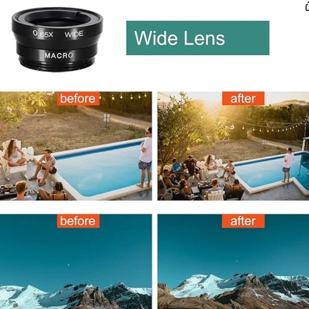 CELL PHONE CAMERA LENS, FISH EYE, MACRO, WIDE ANGLE, ATTACHMENTS